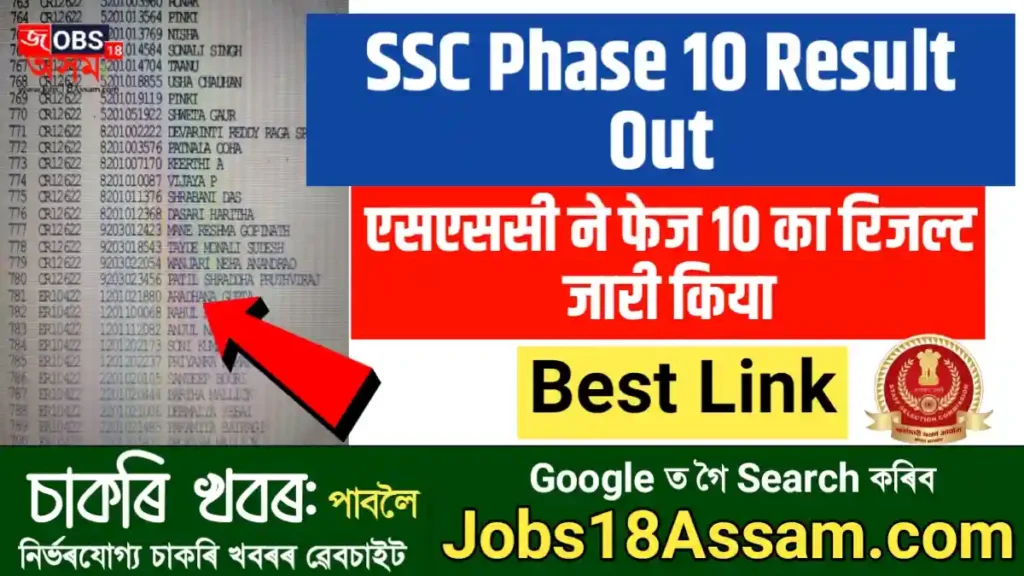 SSC Phase 10 Result 2022