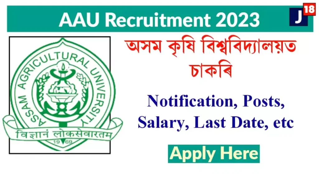 Assam Agricultural University Recruitment 2023