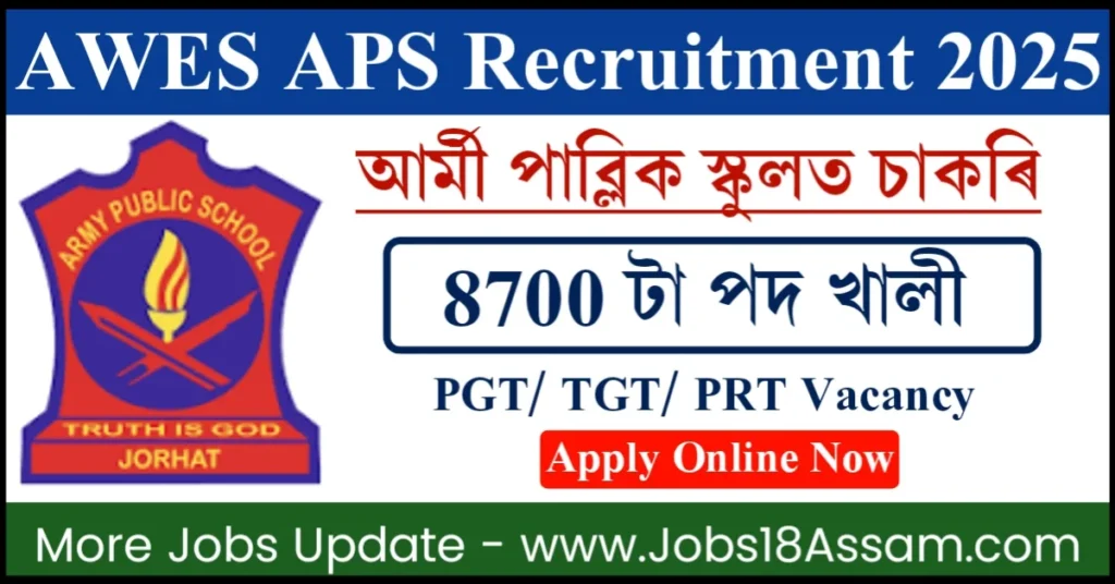 AWES APS Recruitment 2025 – Apply online for 8700 PGT TGT PRT teacher posts in Army Public Schools